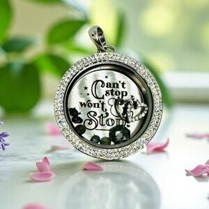 Origami Owl Large Twist Locket w/plate, charms & stardust
